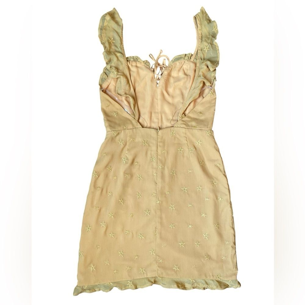 4SI3NNA Star Embroidered Mini Dress M Ruffle Strap Fairycore Y2K - Picture 10 of 10